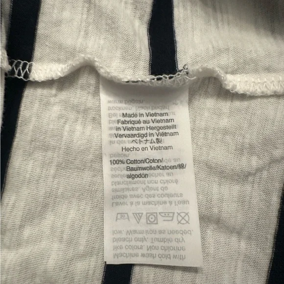 Madewell Black & White Striped V-Neck Pocket Tank – Size Small - Picture 7 of 7